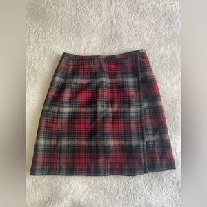 Eddie Bauer Red and Black Plaid Pencil Skirt